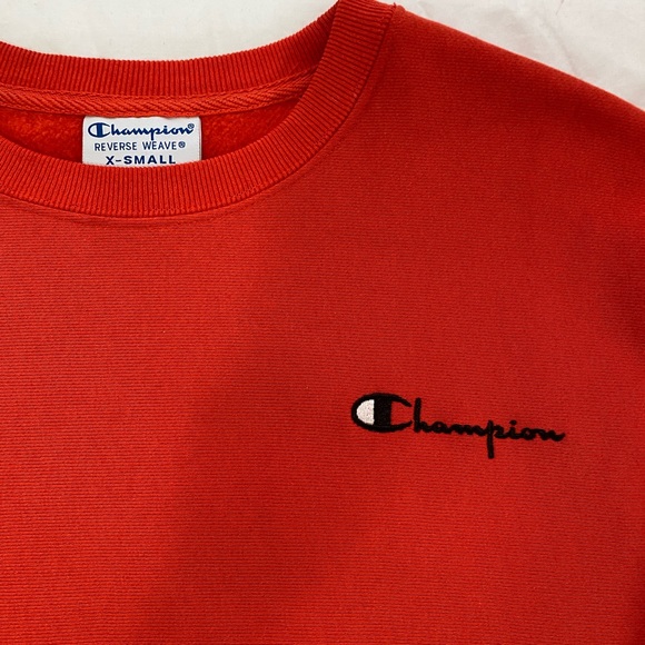 Champion Reverse Weave Red/Orange Sweatshirt - Picture 3 of 5